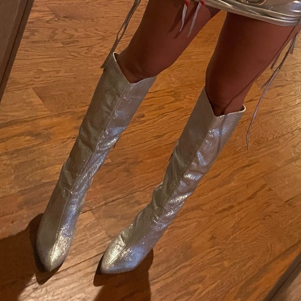 Silver  boots